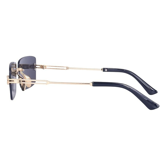 Cubics Square Framless Black Sunglasses