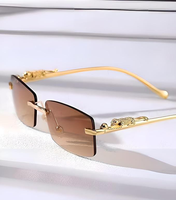 Cubics Frameless Brown Sunglasses