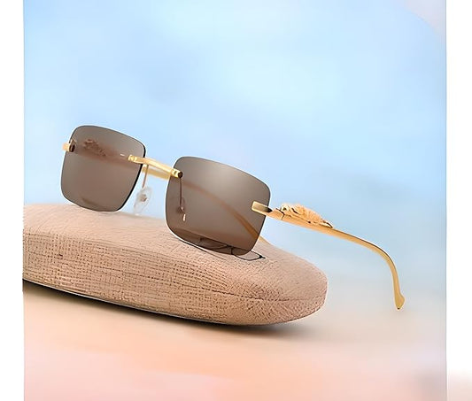 Cubics Frameless Brown Sunglasses