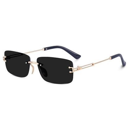Cubics Square Framless Black Sunglasses