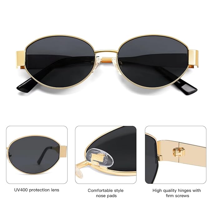 Cubics Fashionable Retro Oval Sunglasses Sunglasses