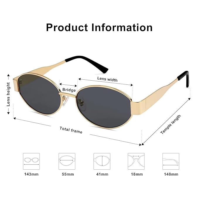 Cubics Fashionable Retro Oval Sunglasses Sunglasses