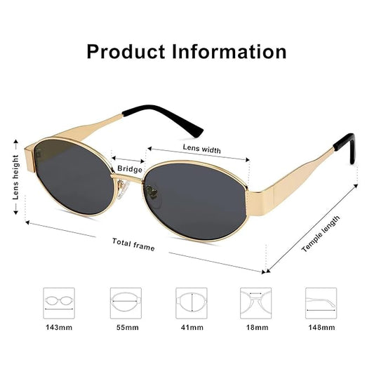 Cubics Fashionable Retro Oval Sunglasses Sunglasses