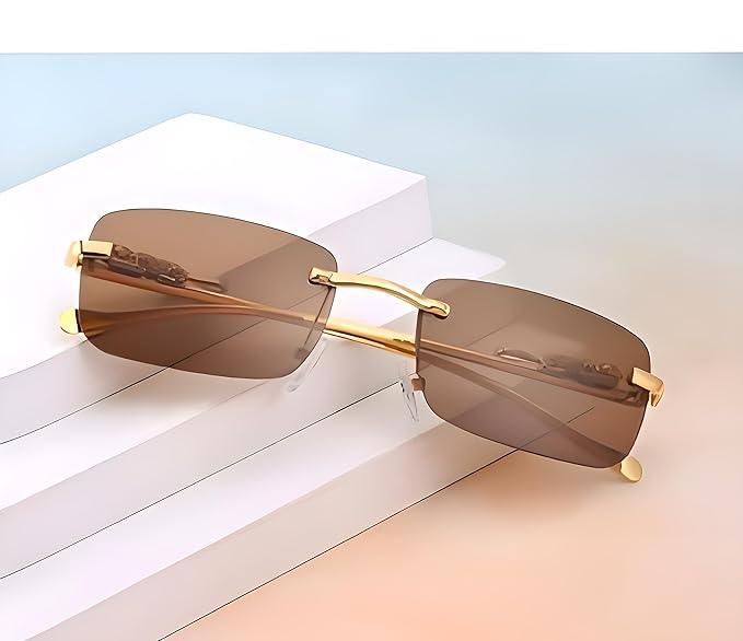 Cubics Frameless Brown Sunglasses
