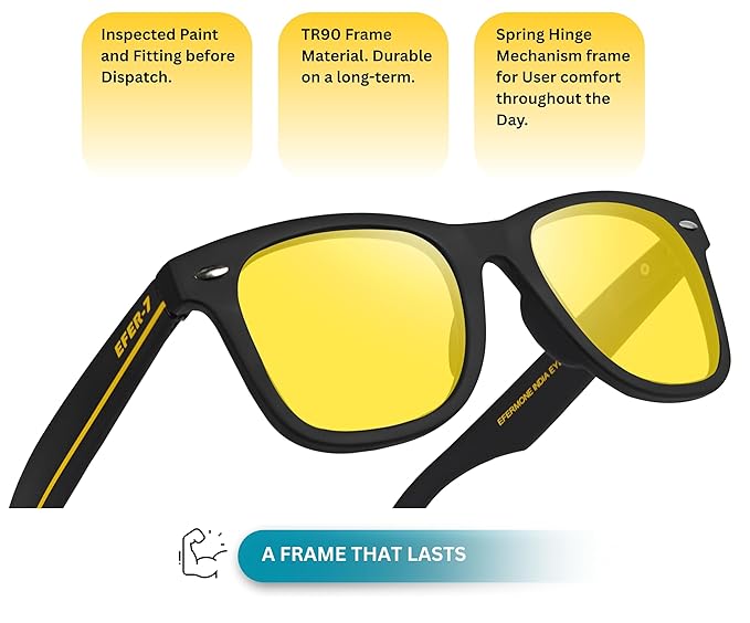Cubics Square Yellow Polarized Sunglasses