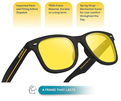 Cubics Square Yellow Polarized Sunglasses