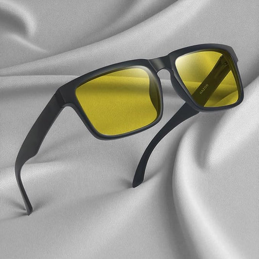 Cubics Square NIght Drive Yellow Sunglasses
