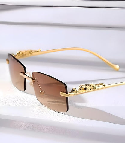 Cubics Frameless Brown Sunglasses