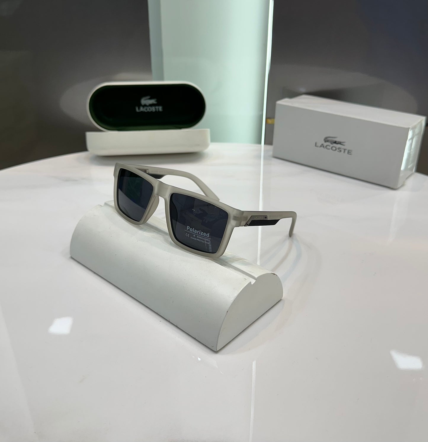 Lacost e 328 Ice Grey Ultimate Luxury Shade With Original Packaging