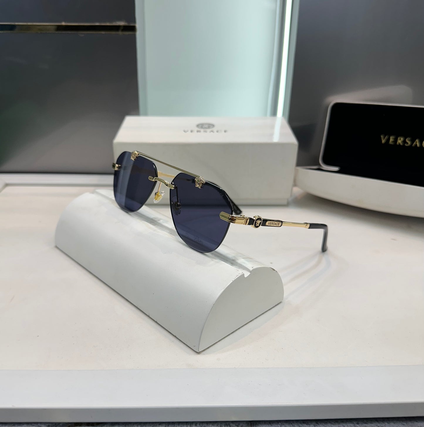 Ver sace 015 Black Gold Ultimate Luxury Shade With Original Packaging