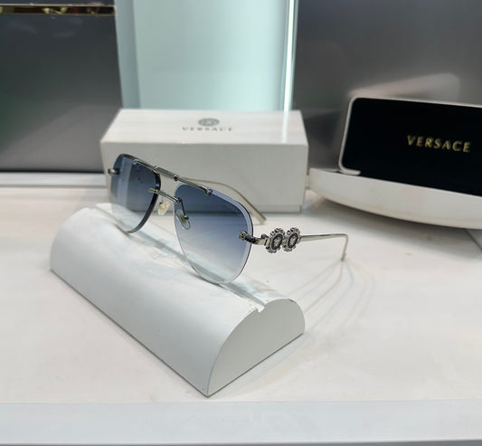 Versac e Silver Blue 3096 Ultimate Luxury Shade With Original Packaging