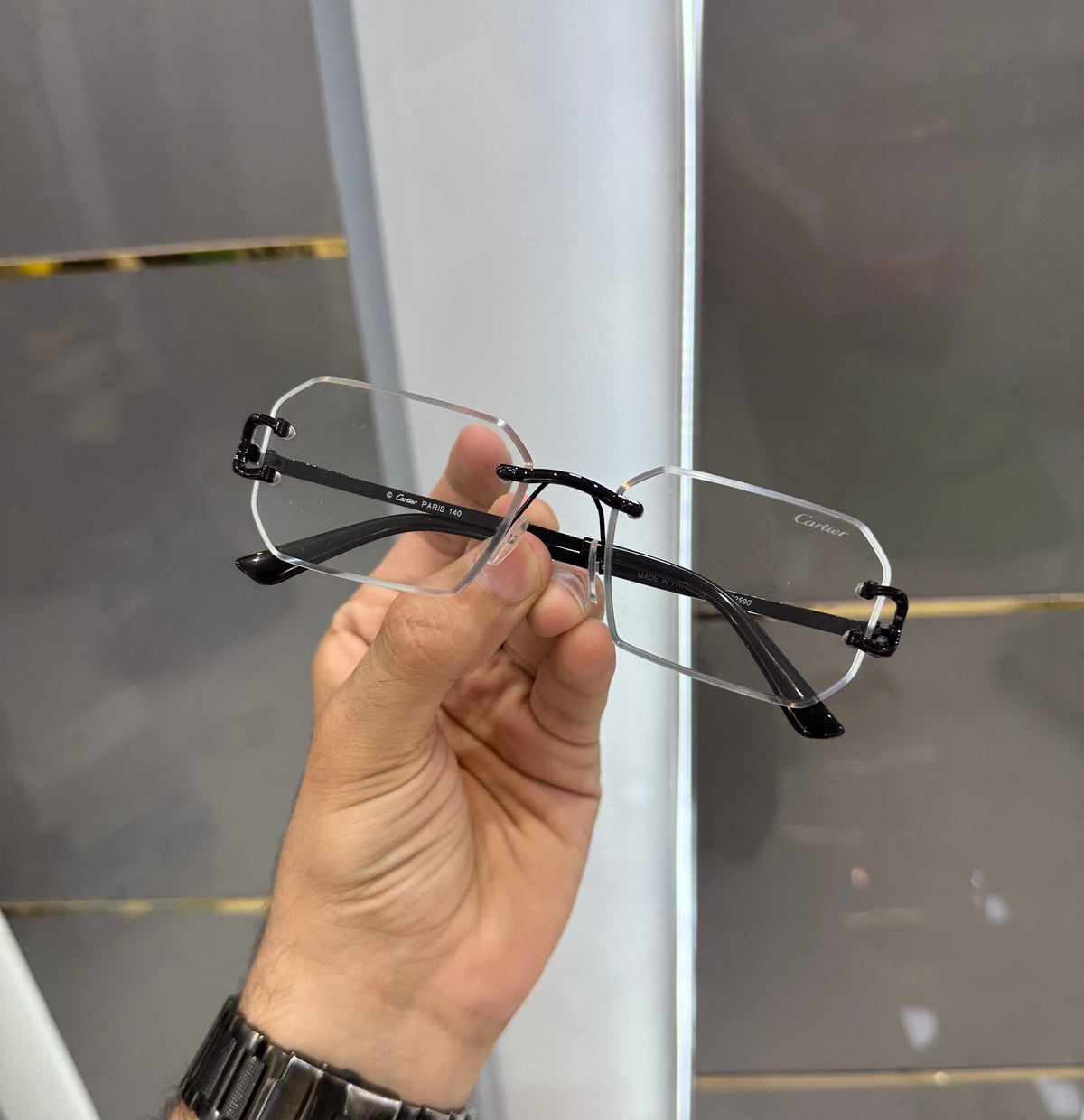 Cartie r 2590 Glass Black Ultimate Luxury Shade With Original Packaging
