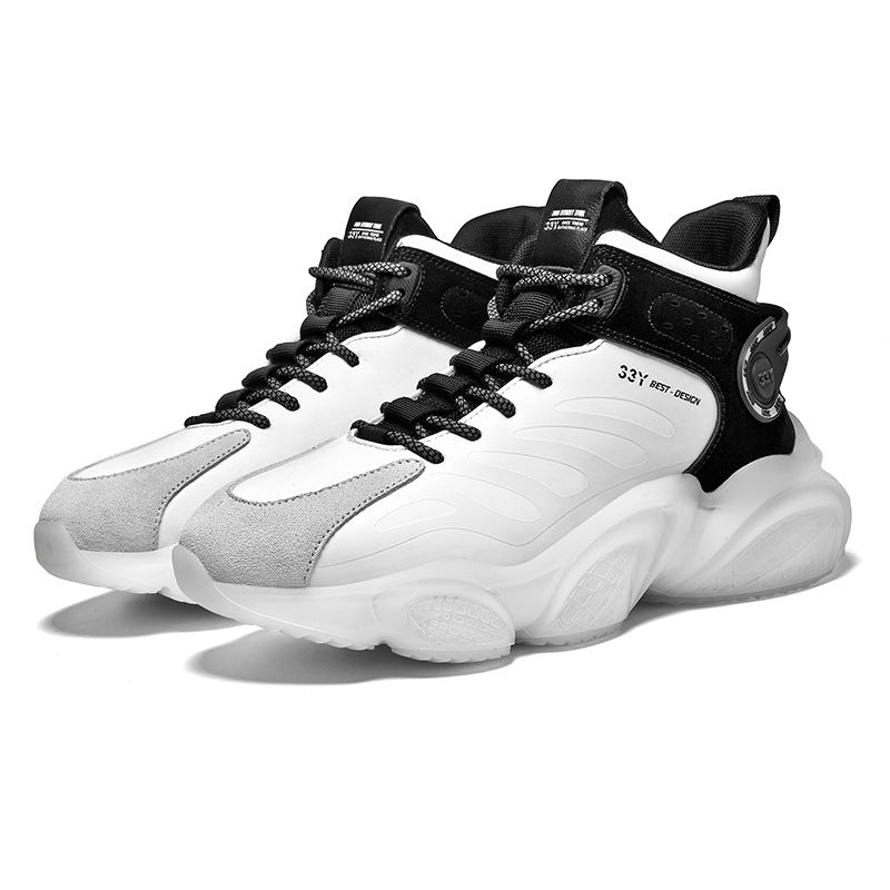 CUBICS Luxury Falcon Chunky High Top White Sneakers